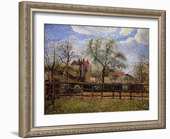 Pear Tree and Flowers in Eragny, Morning-Camille Pissarro-Framed Giclee Print