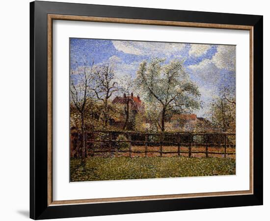 Pear Tree and Flowers in Eragny, Morning-Camille Pissarro-Framed Giclee Print