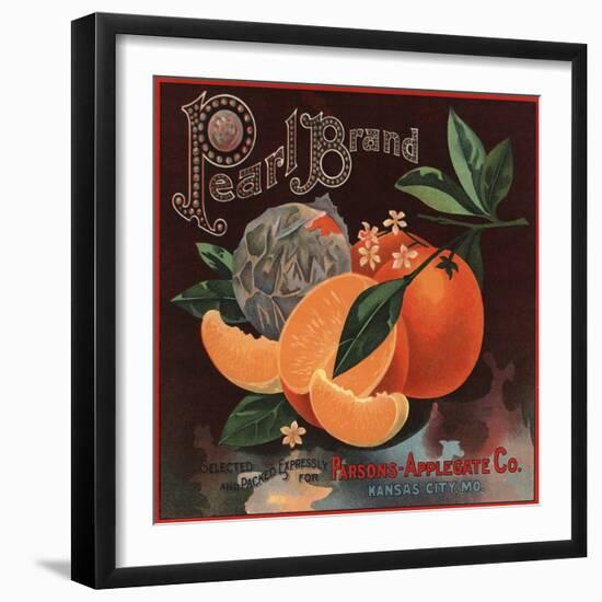 Pearl Brand - Kansas City, Missouri - Citrus Crate Label-Lantern Press-Framed Art Print