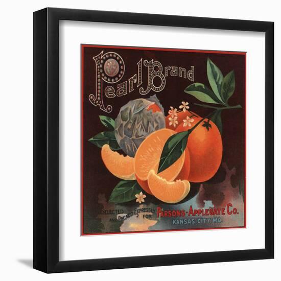 Pearl Brand - Kansas City, Missouri - Citrus Crate Label-Lantern Press-Framed Art Print