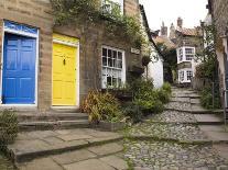 Yellow and Blue Doors on Houses in the Opening, Robin Hood's Bay, England-Pearl Bucknall-Photographic Print