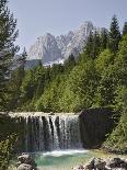 View Across Waterfall Over Weir on River Velika Pisnca to Prisank Mountain, Dolina, Slovenia-Pearl Bucknell-Photographic Print