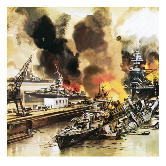 Pearl Harbour Giclee Print by English School | Art.com