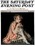 "Pensive Woman," Saturday Evening Post Cover, February 9, 1924-Pearl L. Hill-Framed Premier Image Canvas