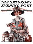 "Pensive Woman," Saturday Evening Post Cover, February 9, 1924-Pearl L. Hill-Framed Giclee Print