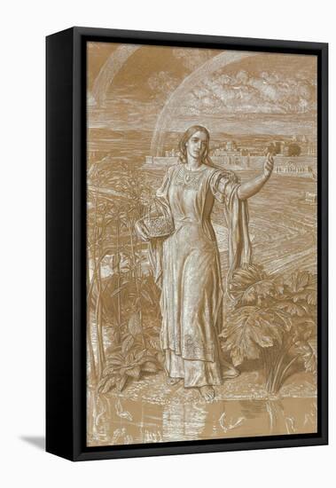 Pearl, (Metalpoint Heightened with White and Yellow and with Scratching)-William Holman Hunt-Framed Premier Image Canvas