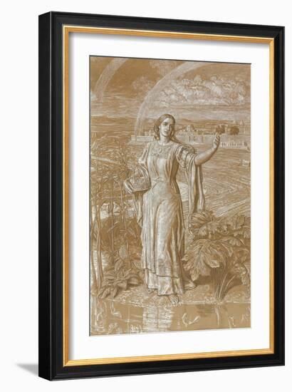 Pearl, (Metalpoint Heightened with White and Yellow and with Scratching)-William Holman Hunt-Framed Giclee Print