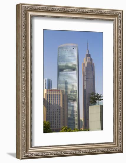 Pearl River Tower in Zhujiang New Town, Tian He, Guangzhou, Guangdong, China, Asia-Ian Trower-Framed Photographic Print