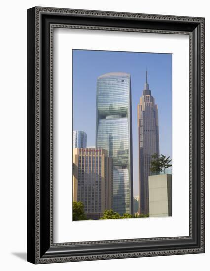 Pearl River Tower in Zhujiang New Town, Tian He, Guangzhou, Guangdong, China, Asia-Ian Trower-Framed Photographic Print