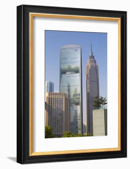 Pearl River Tower in Zhujiang New Town, Tian He, Guangzhou, Guangdong, China, Asia-Ian Trower-Framed Photographic Print