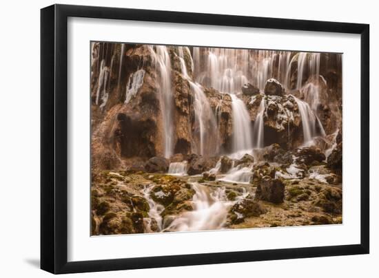 Pearl Shoals Waterfall in Jiuzhaigou National Park, China-John Crux-Framed Photographic Print