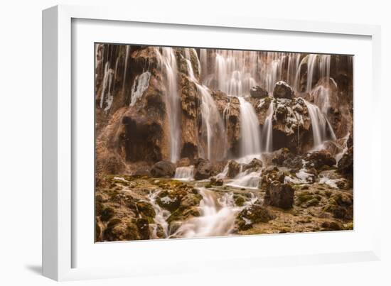 Pearl Shoals Waterfall in Jiuzhaigou National Park, China-John Crux-Framed Photographic Print