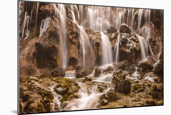 Pearl Shoals Waterfall in Jiuzhaigou National Park, China-John Crux-Mounted Photographic Print