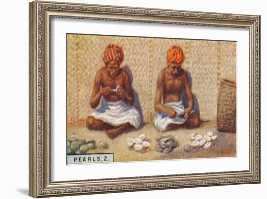 'Pearls, 2. - Openng the Oysters, Ceylon', 1928-Unknown-Framed Giclee Print