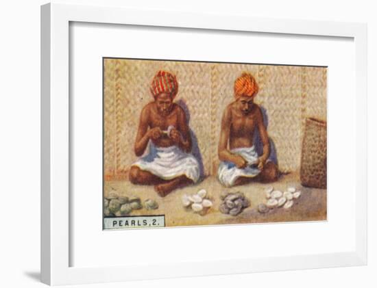 'Pearls, 2. - Openng the Oysters, Ceylon', 1928-Unknown-Framed Giclee Print