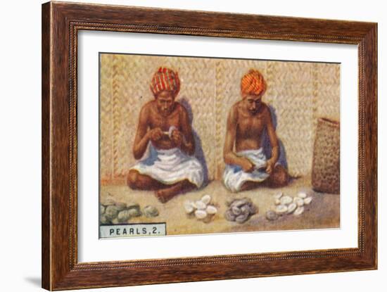 'Pearls, 2. - Openng the Oysters, Ceylon', 1928-Unknown-Framed Giclee Print