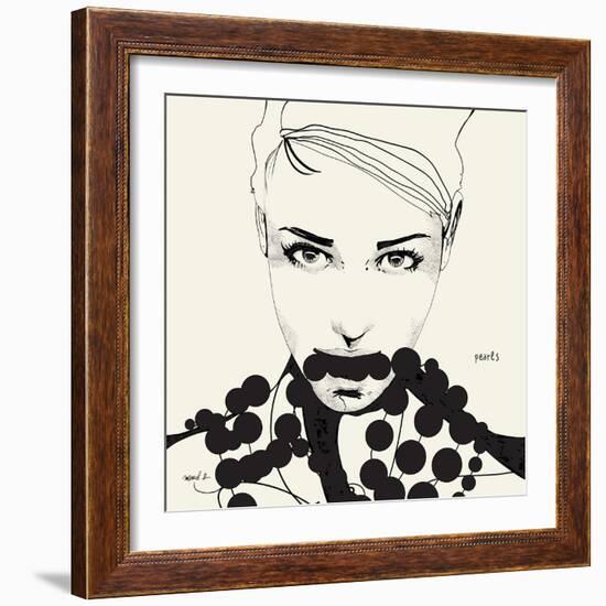 Pearls-Manuel Rebollo-Framed Art Print