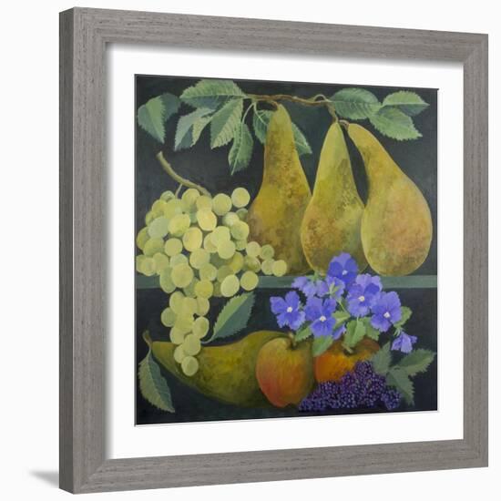 Pears and Grapes-Jennifer Abbott-Framed Giclee Print