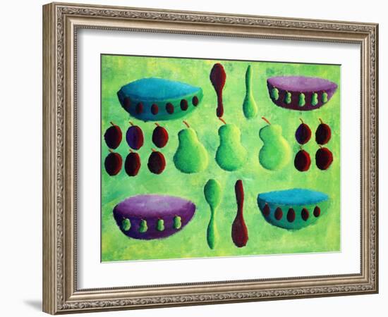 Pears and Plums, 2003-Julie Nicholls-Framed Giclee Print