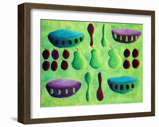 Pears and Plums, 2003-Julie Nicholls-Framed Giclee Print