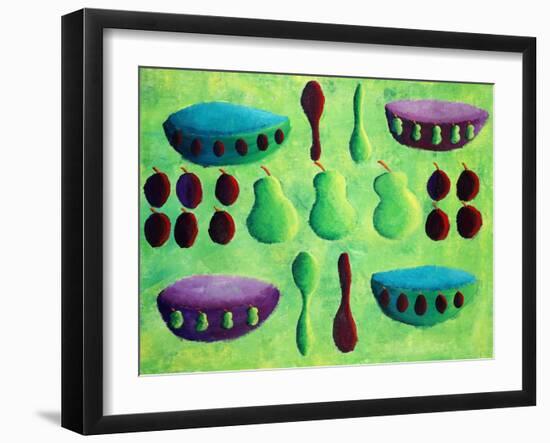 Pears and Plums, 2003-Julie Nicholls-Framed Giclee Print