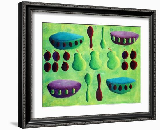 Pears and Plums, 2003-Julie Nicholls-Framed Giclee Print