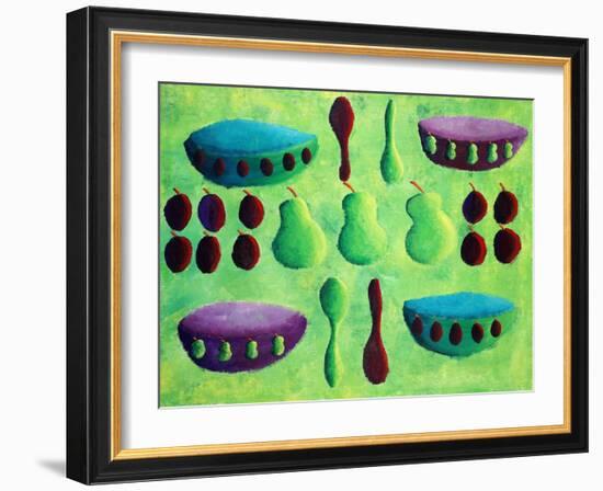 Pears and Plums, 2003-Julie Nicholls-Framed Giclee Print