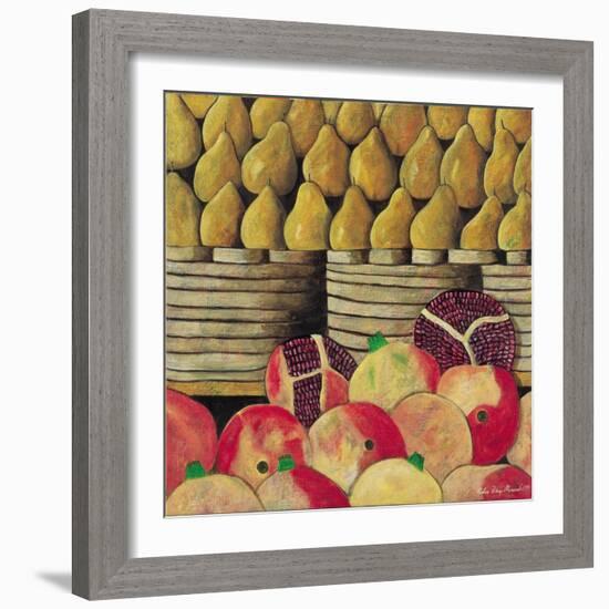 Pears and Pomegranates, 1999-Pedro Diego Alvarado-Framed Giclee Print