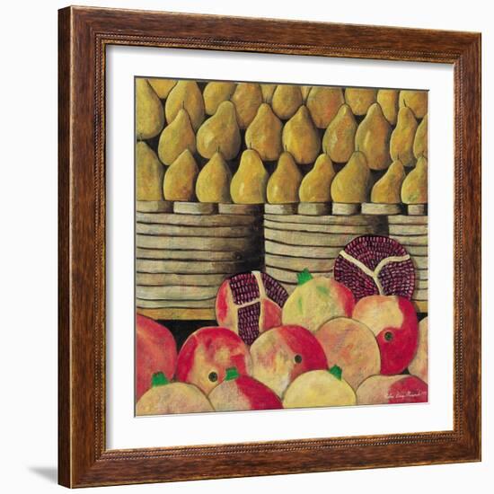 Pears and Pomegranates, 1999-Pedro Diego Alvarado-Framed Giclee Print