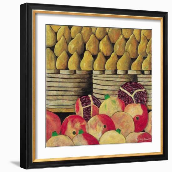 Pears and Pomegranates, 1999-Pedro Diego Alvarado-Framed Giclee Print