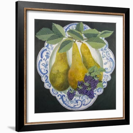 Pears on a Plate-Jennifer Abbott-Framed Giclee Print