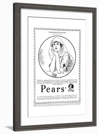 Pears' Soap Advertisement, Red Cross Nurse, WW1-null-Framed Giclee Print