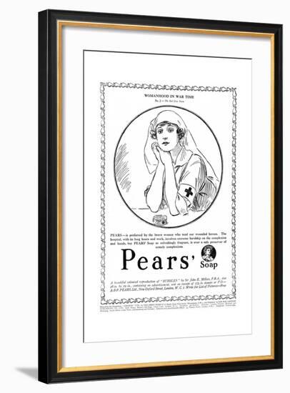 Pears' Soap Advertisement, Red Cross Nurse, WW1-null-Framed Giclee Print