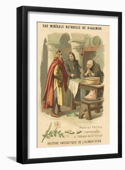 Peas and Beans: Charlemagne at the Abbey of St Victor-null-Framed Giclee Print