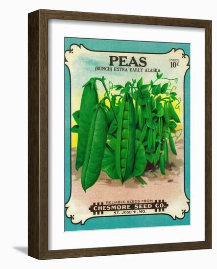 Peas Seed Packet-Lantern Press-Framed Art Print