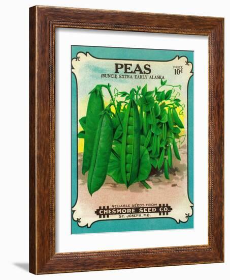 Peas Seed Packet-Lantern Press-Framed Art Print