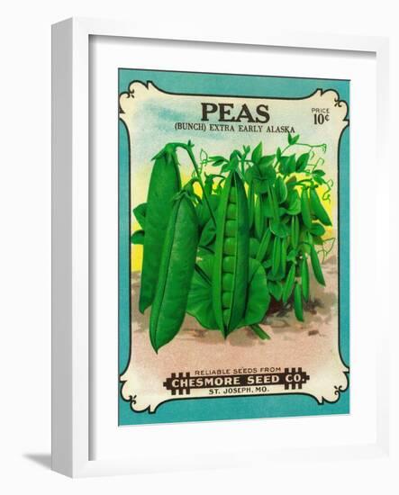 Peas Seed Packet-Lantern Press-Framed Art Print