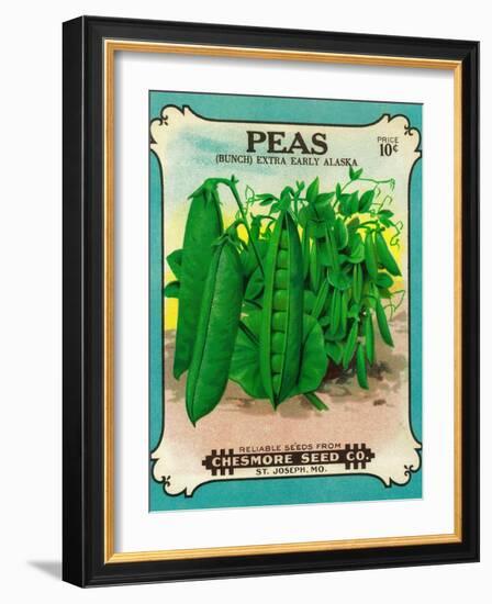 Peas Seed Packet-Lantern Press-Framed Art Print