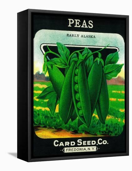 Peas Seed Packet-Lantern Press-Framed Stretched Canvas