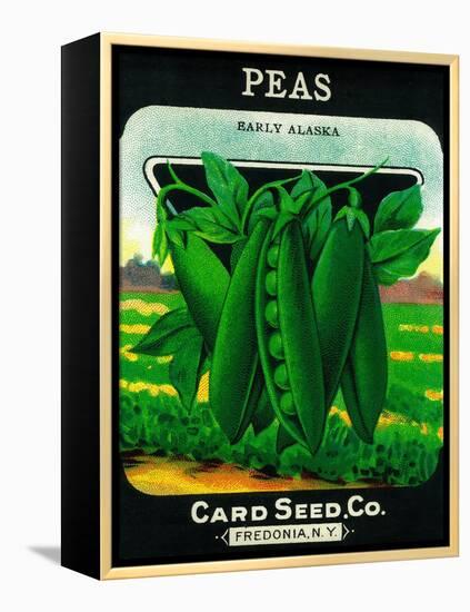 Peas Seed Packet-Lantern Press-Framed Stretched Canvas