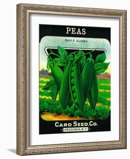 Peas Seed Packet-Lantern Press-Framed Art Print