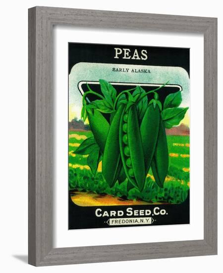 Peas Seed Packet-Lantern Press-Framed Art Print