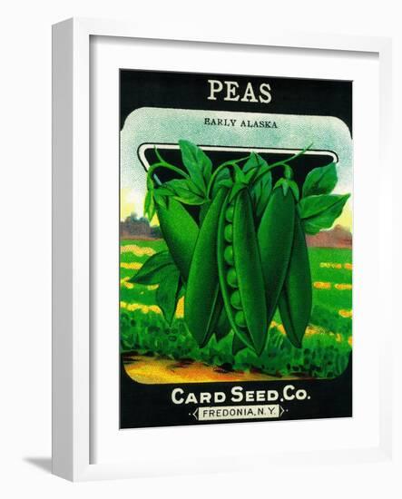 Peas Seed Packet-Lantern Press-Framed Art Print