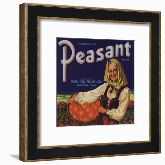 Peasant Brand - Riverside, California - Citrus Crate Label-Lantern Press-Framed Art Print