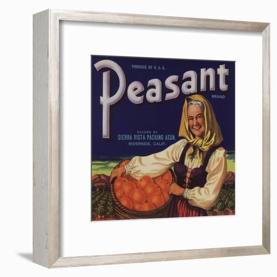 Peasant Brand - Riverside, California - Citrus Crate Label-Lantern Press-Framed Art Print