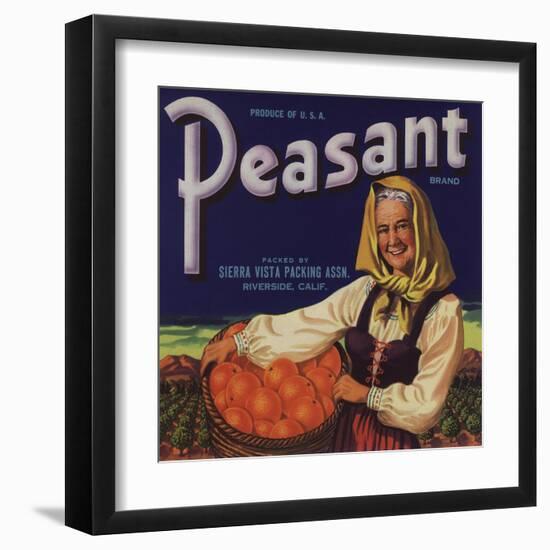 Peasant Brand - Riverside, California - Citrus Crate Label-Lantern Press-Framed Art Print