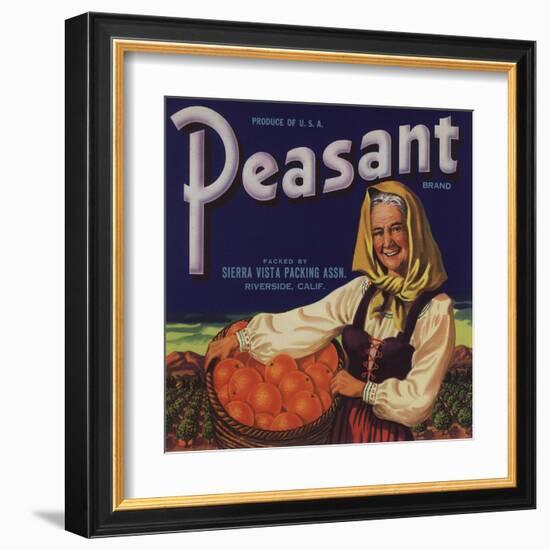 Peasant Brand - Riverside, California - Citrus Crate Label-Lantern Press-Framed Art Print