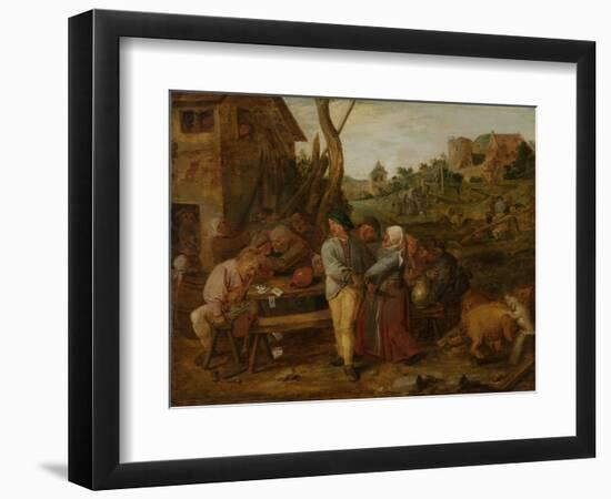 Peasant Brawl-Adriaen Brouwer-Framed Art Print