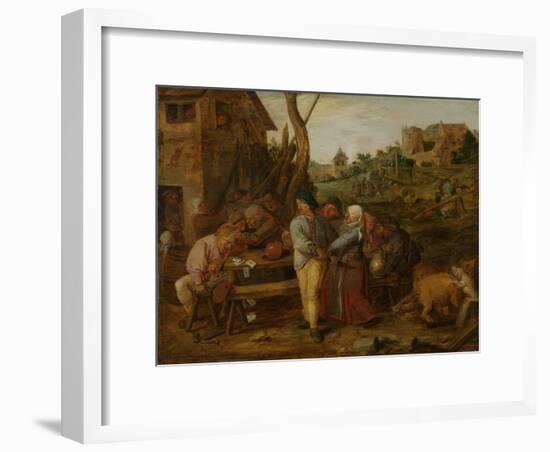 Peasant Brawl-Adriaen Brouwer-Framed Art Print