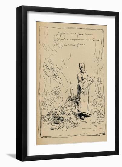 Peasant Burning Weeds, 19th Century-Jean Francois Millet-Framed Giclee Print